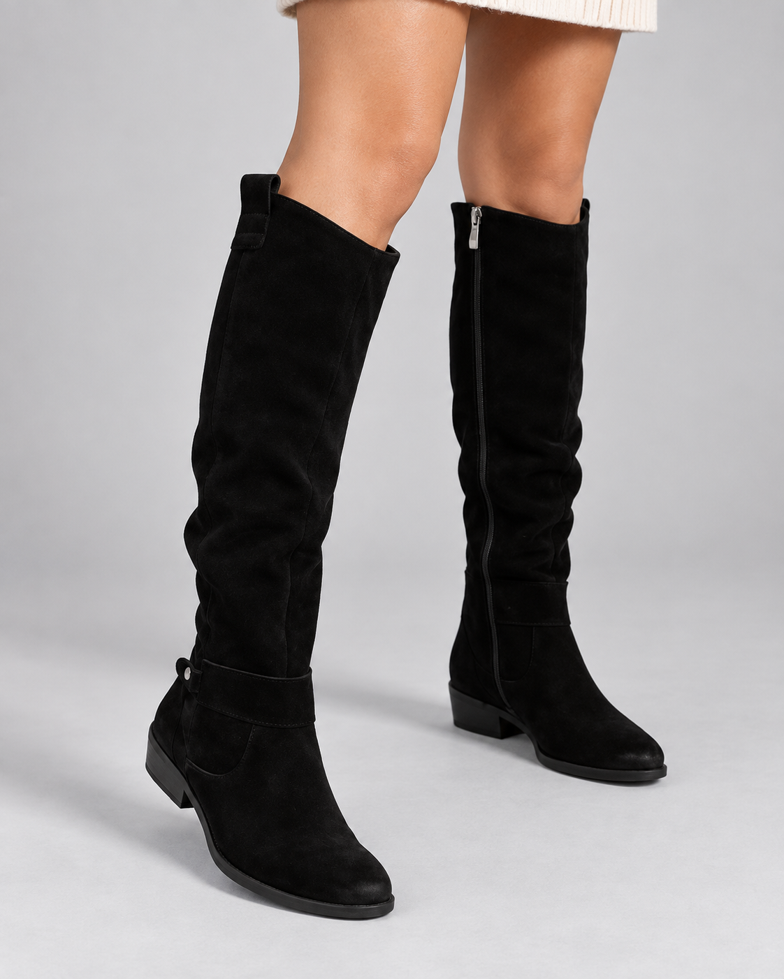 Knee-High Block-Heel Boots