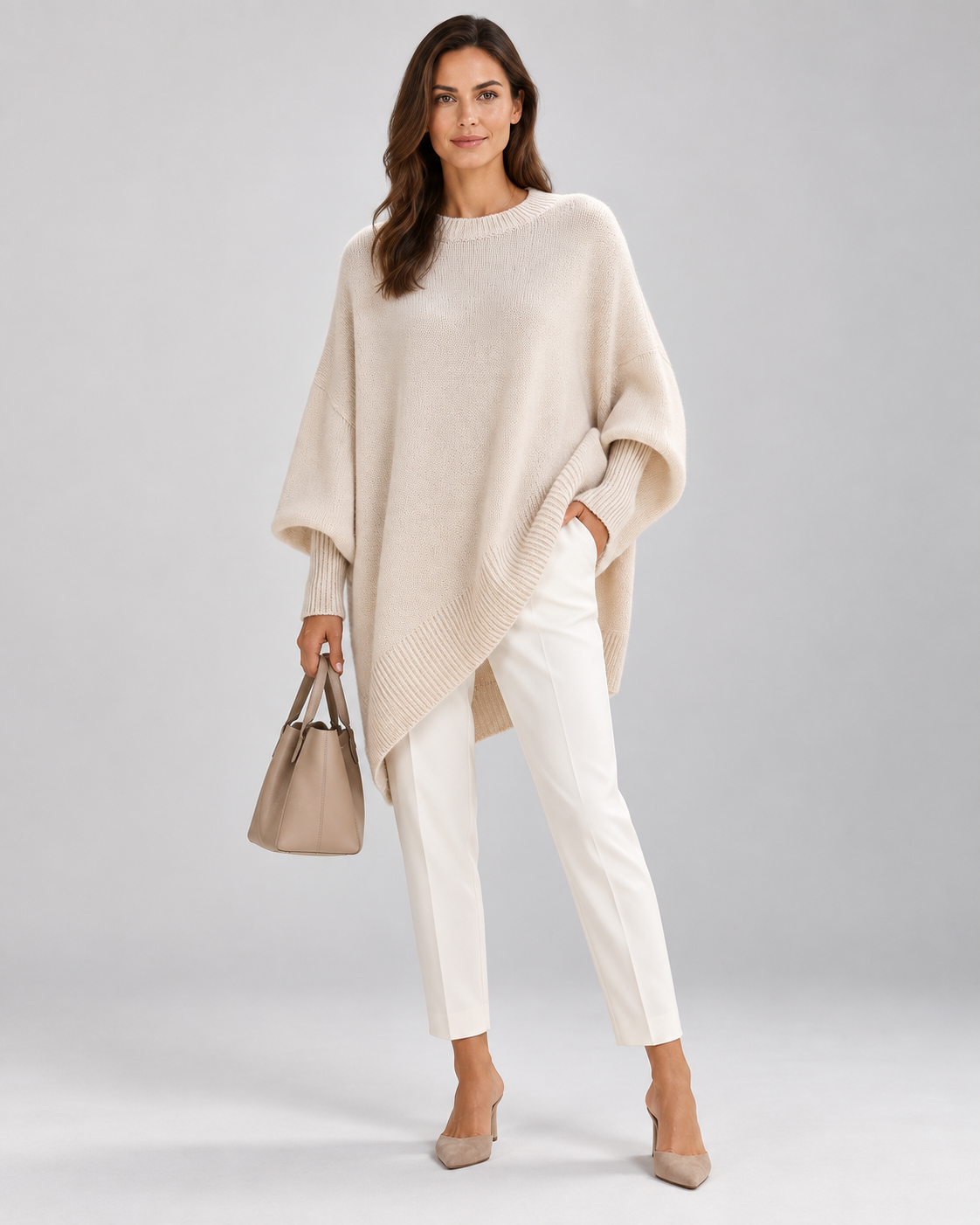 Oversized Asymmetric Knit Sweater