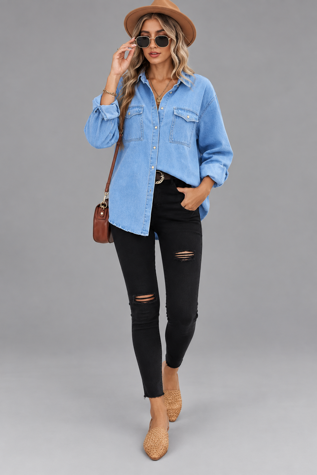 Logan Light-Wash Denim Shirt