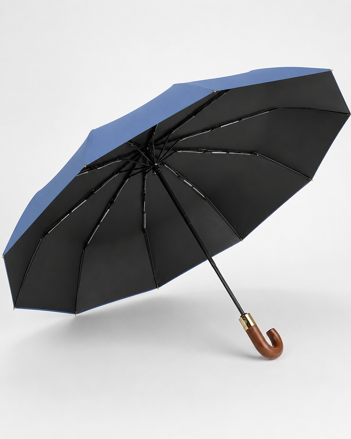 Aurelia Sun Curved Handle Sun Umbrella – Navy Blue