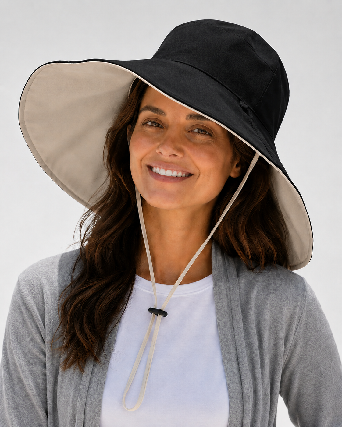 Aurelia Sun Coastal Reversible Hat – Black, One Size