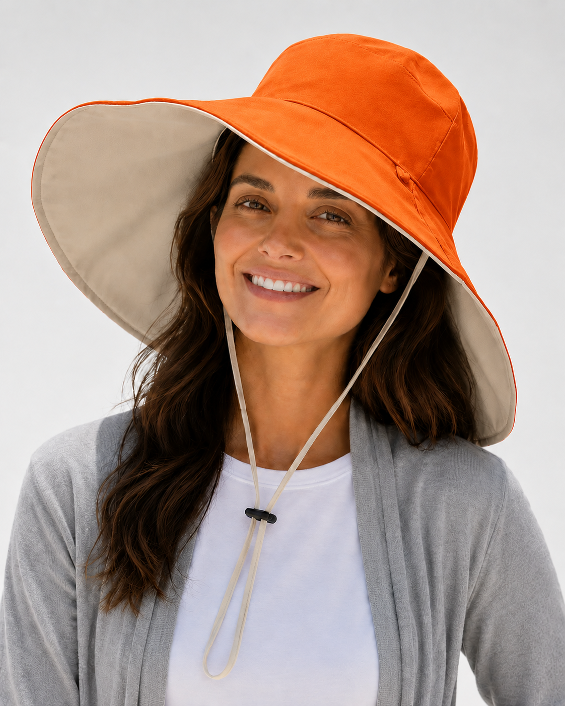 Aurelia Sun Coastal Reversible Hat – Orange, One Size