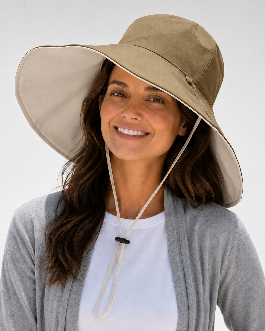 Aurelia Sun Coastal Reversible Hat – Khaki, One Size