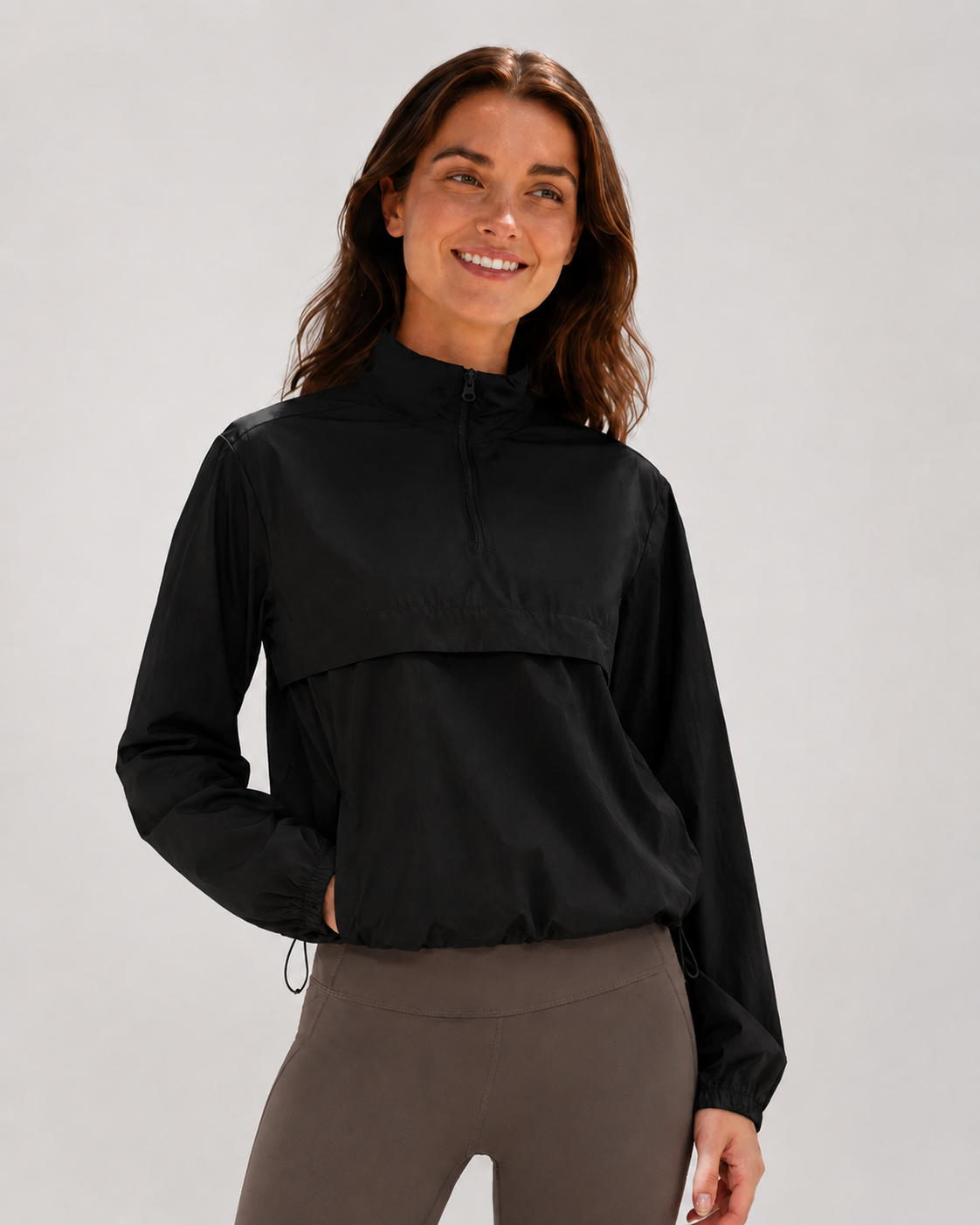 Aurelia Sun Lightweight Quarter-Zip Jacket – Black, AU 8