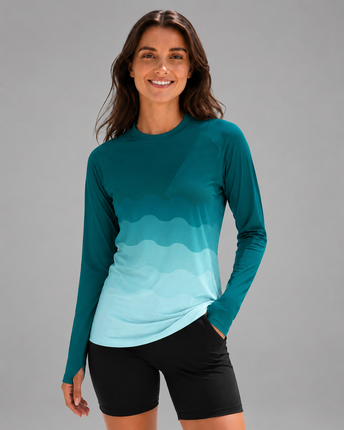 Aurelia Sun Lightweight Rash Guard – Green/Blue, AU 8
