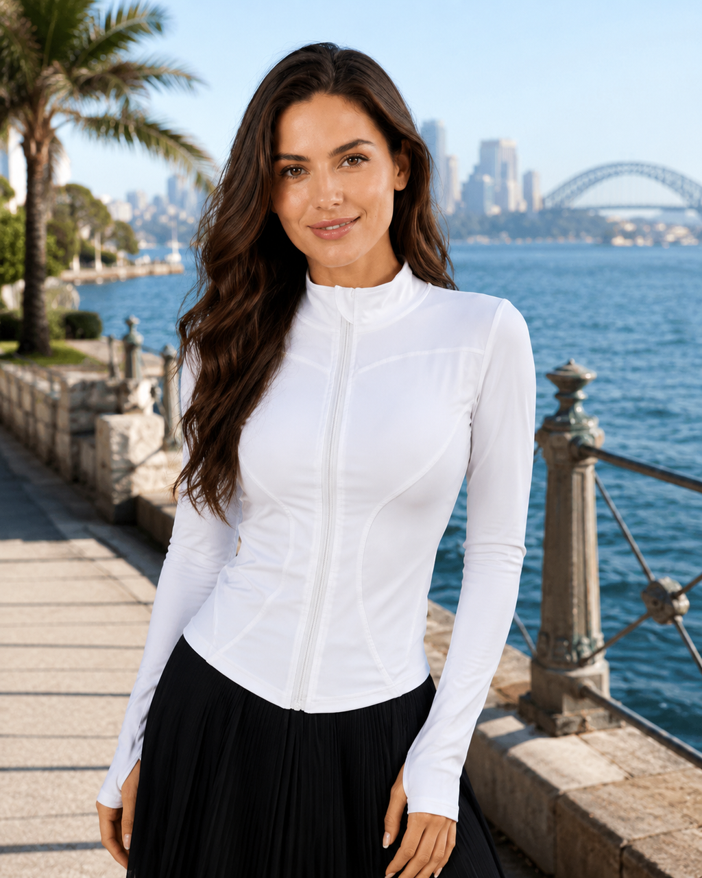 Aurelia Sun Slim Zip Crop Top