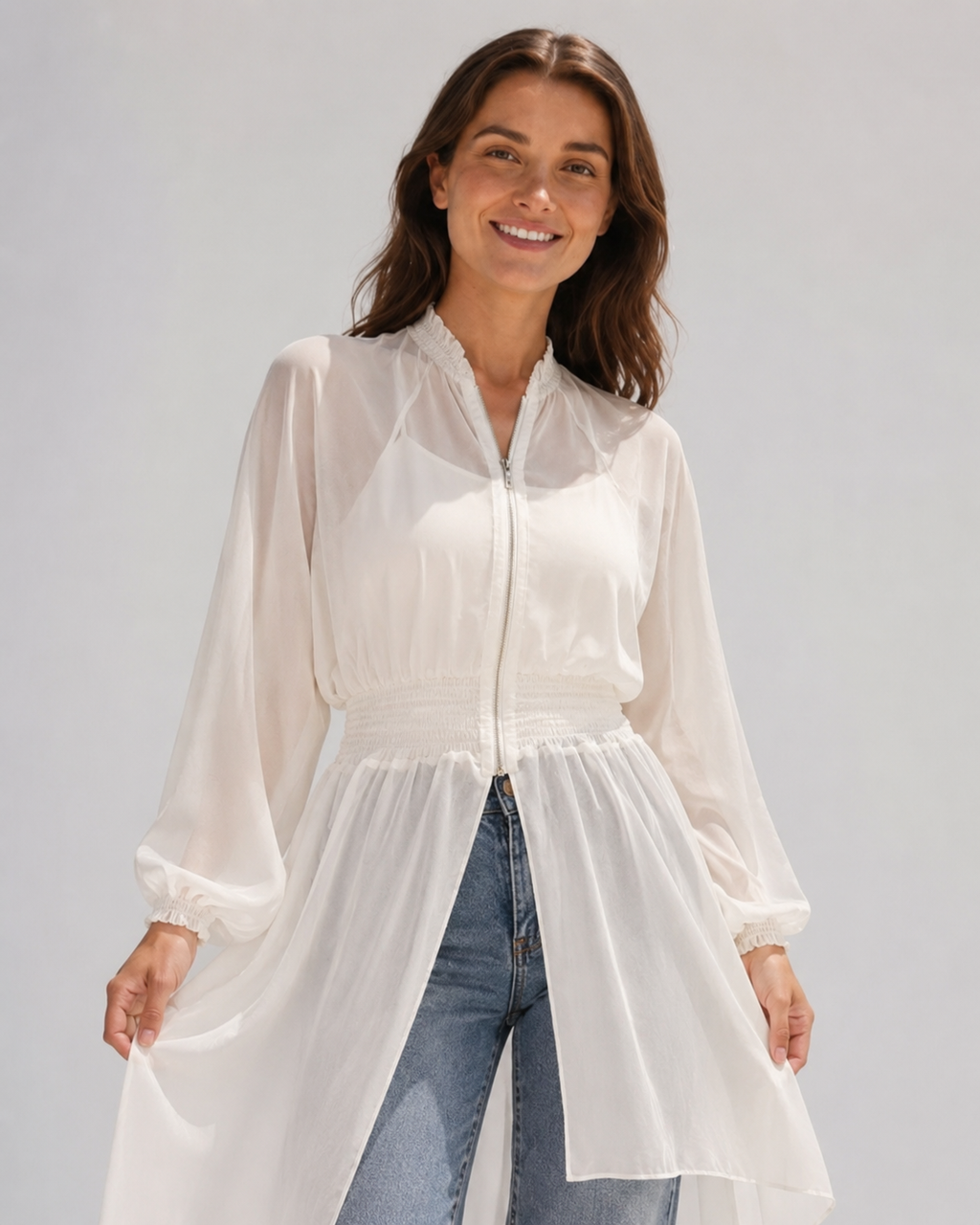 Aurelia Sun Sheer Longline Jacket