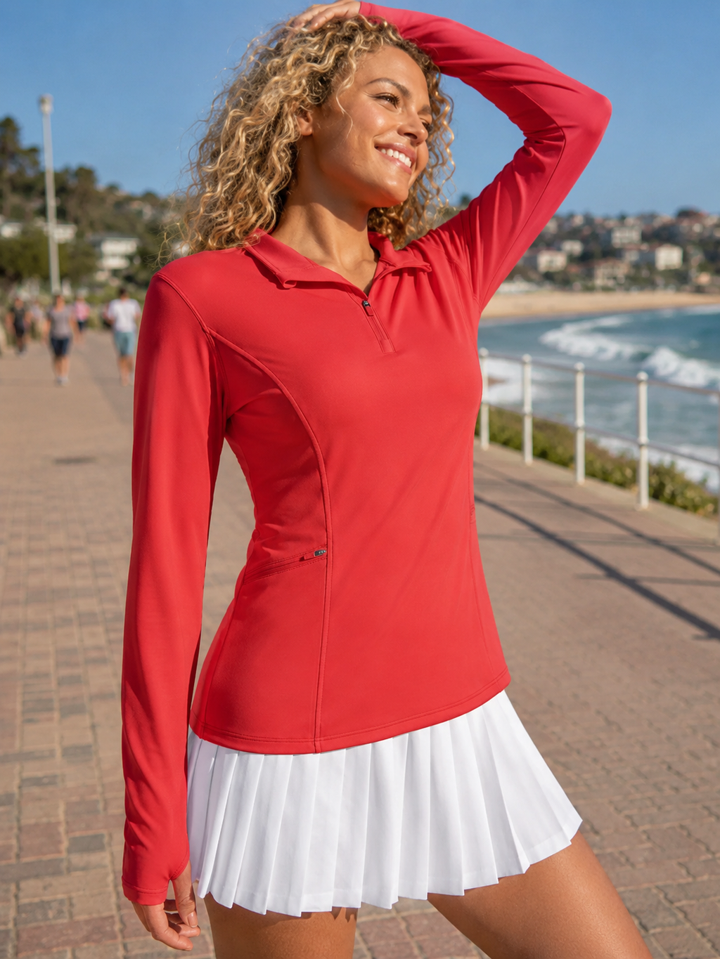 Aurelia Sun Quarter-Zip Polo Pullover