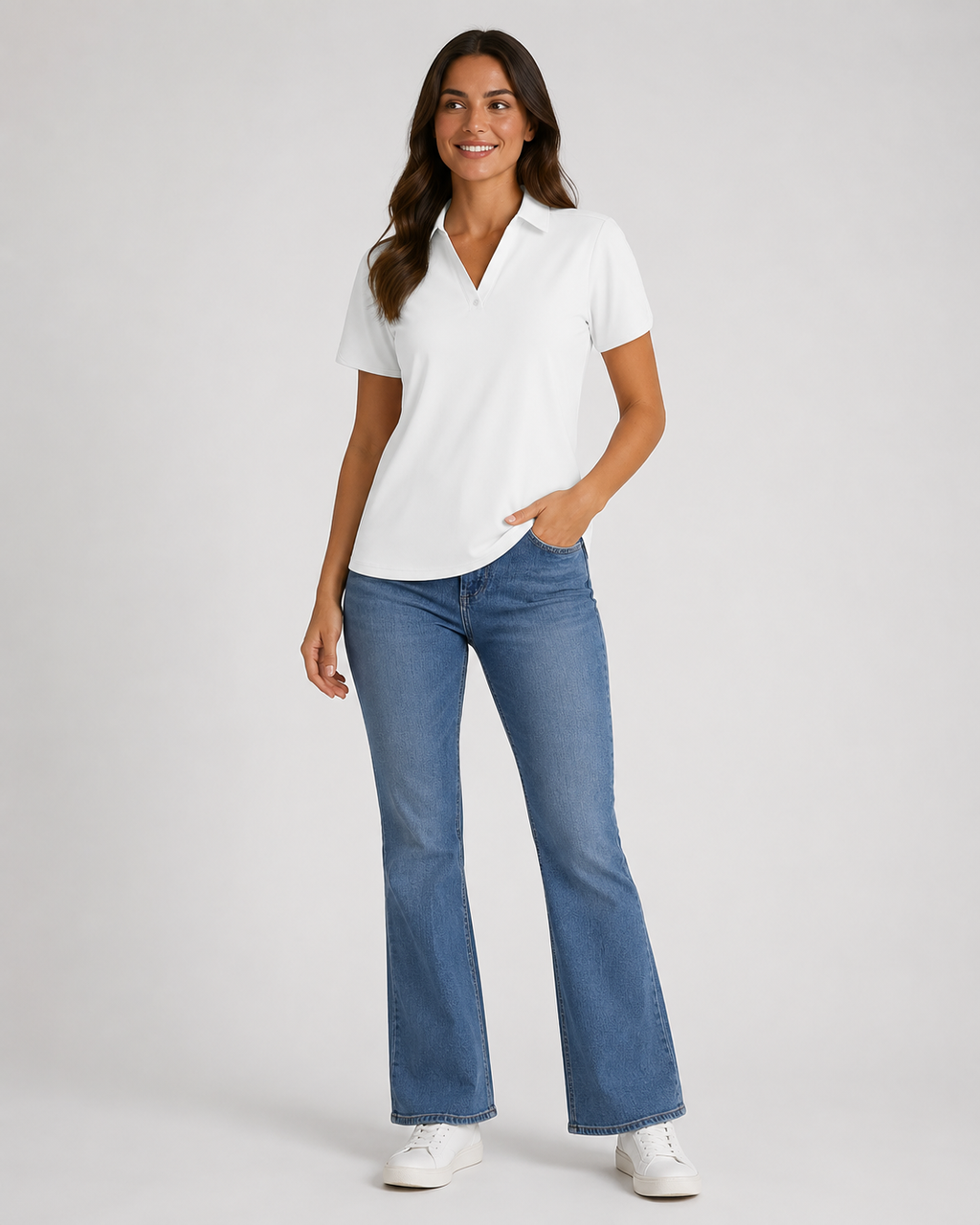 Aurelia Sun One-Button Polo Tee