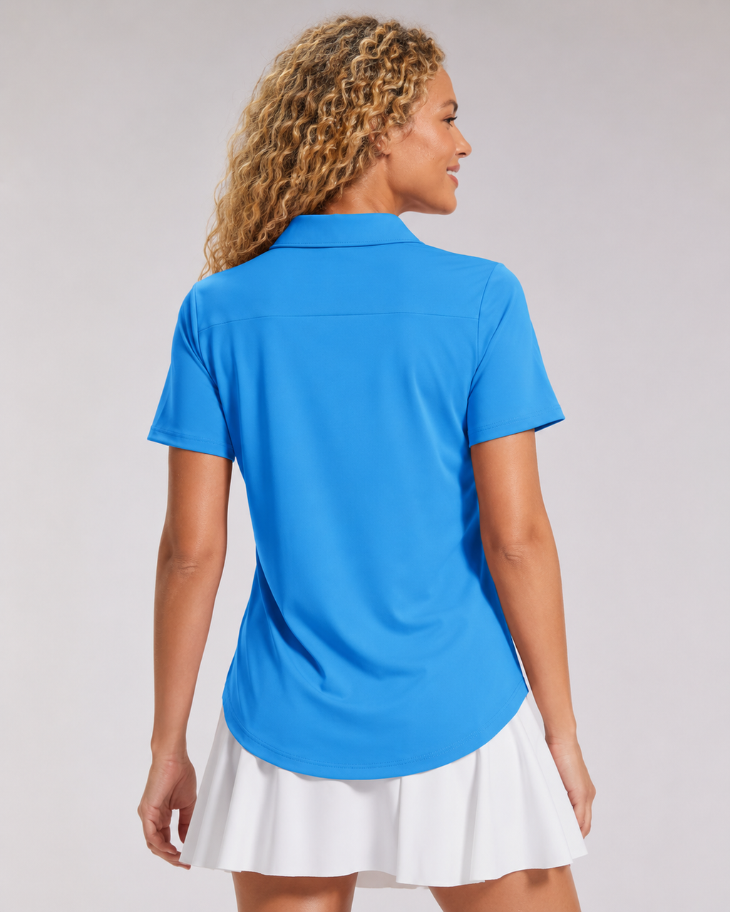 Aurelia Sun Curved Hem Polo Tee