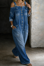 Sophia Off-Shoulder Denim Jumpsuit – Multi