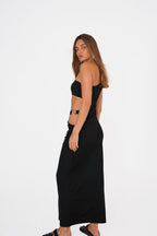 One-Shoulder Cut-Out Maxi Dress — Black
