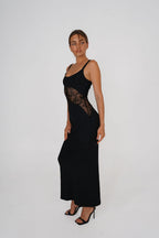 Floral Lace Panel Maxi Dress