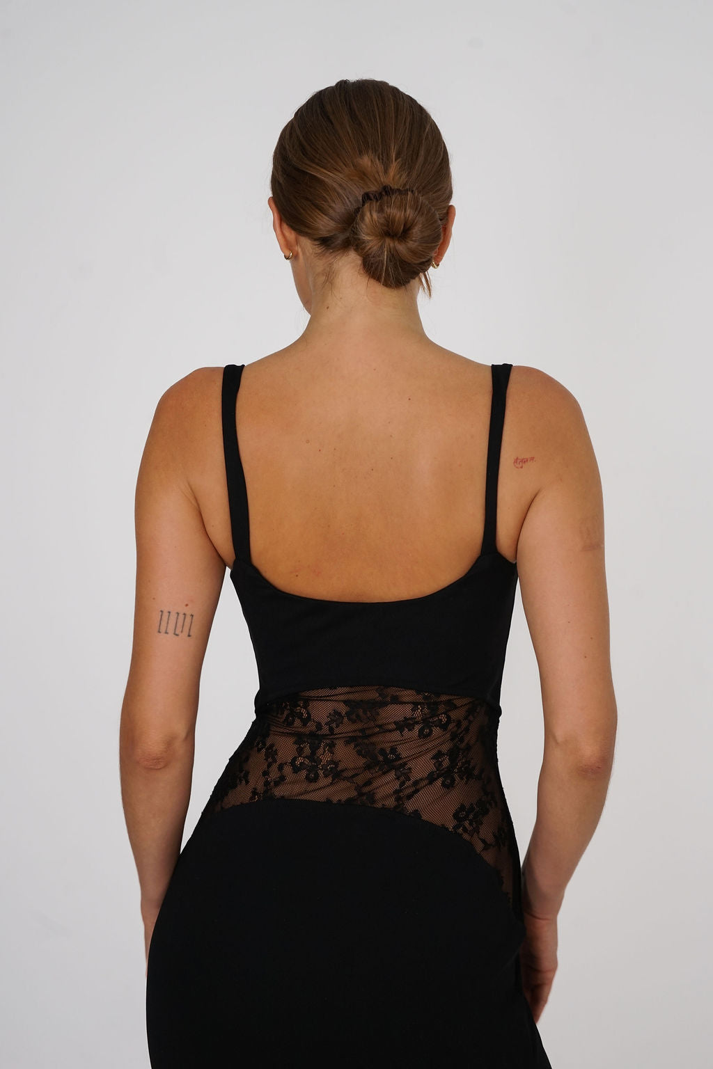 Floral Lace Panel Maxi Dress