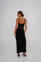 Floral Lace Panel Maxi Dress