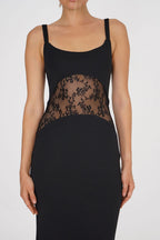 Floral Lace Panel Maxi Dress