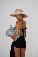 Metallic Draped Sarong Skirt