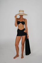 Metallic Draped Sarong Skirt