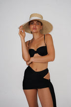 Metallic Draped Sarong Skirt