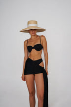 Metallic Draped Sarong Skirt