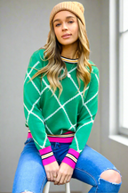 Milly Chain-Print Knit Jumper – Green by Aurelia Sun