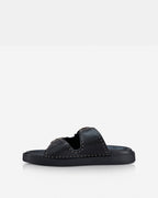 Eastwood Stud Leather Footbed – Black/Silver by Aurelia Sun