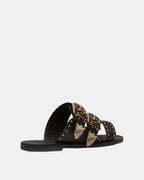Eastwood Stud Leather Slide – Black/Gold by Aurelia Sun