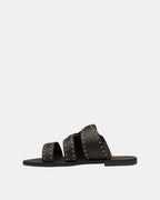 Eastwood Stud Leather Slide – Black/Gold by Aurelia Sun