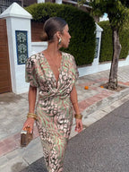 Classic Wrap Midi Dress