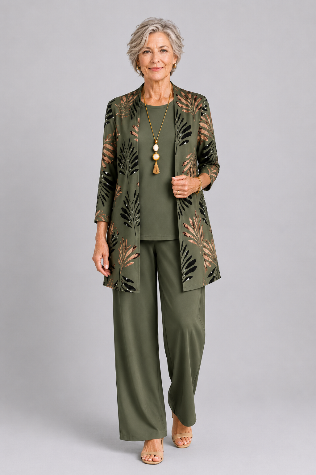 Sage Botanical Three Piece Set in Green by Aurelia Sun