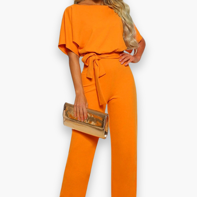 Waist-Defined Wide-Leg Occasion Jumpsuit