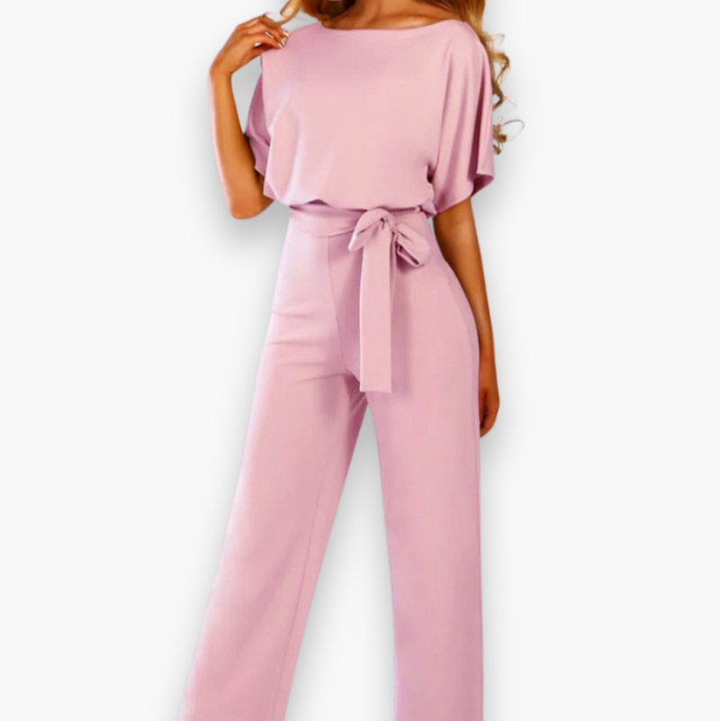 Waist-Defined Wide-Leg Occasion Jumpsuit