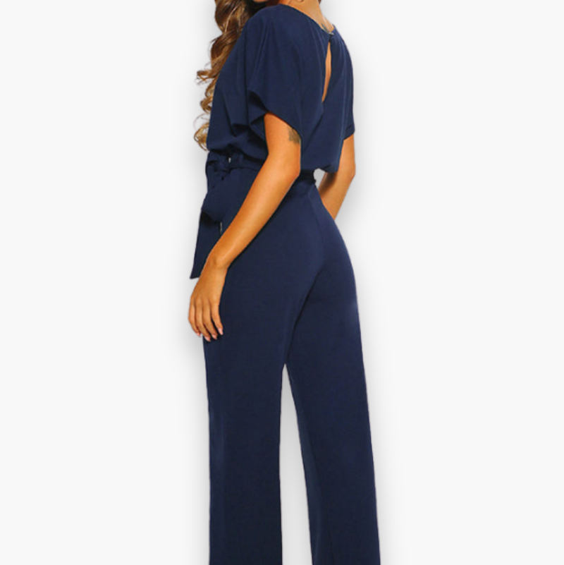 Waist-Defined Wide-Leg Occasion Jumpsuit