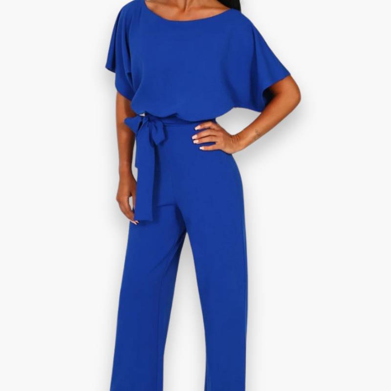 Waist-Defined Wide-Leg Occasion Jumpsuit