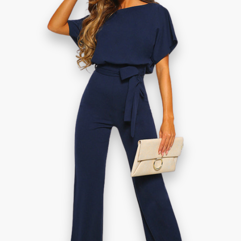 Waist-Defined Wide-Leg Occasion Jumpsuit
