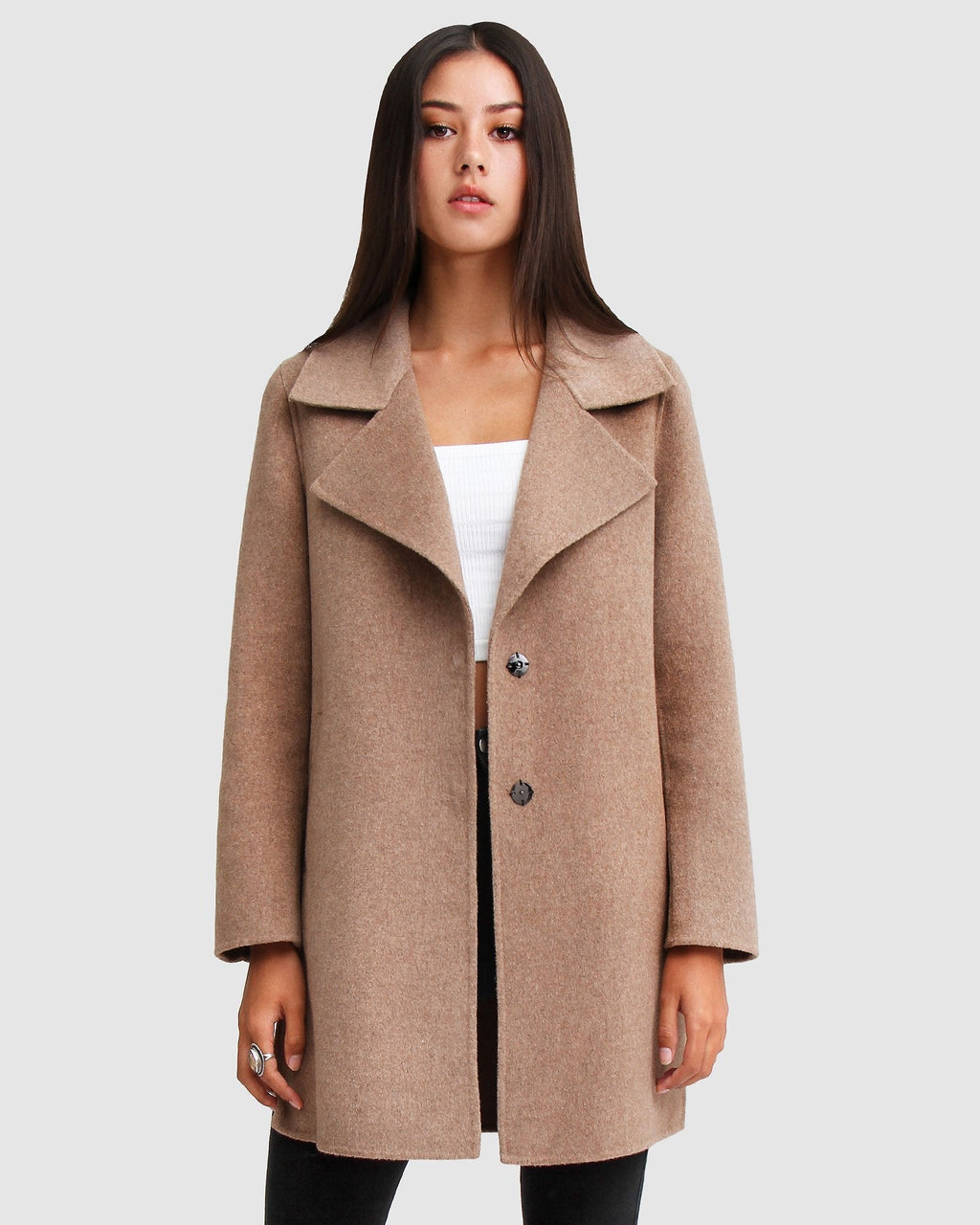 Rowan Oversized Wool Blend Jacket – Oat by Aurelia Sun
