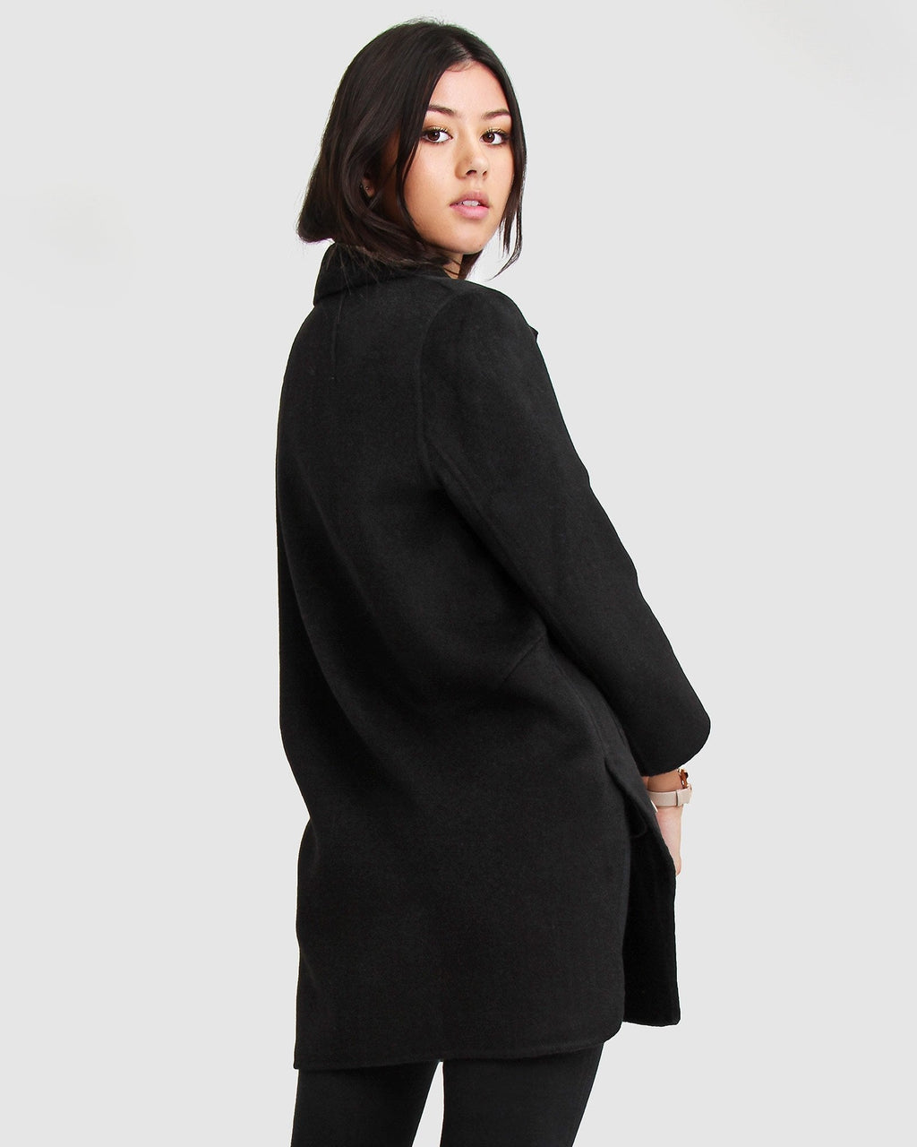 Rowan Oversized Wool Blend Jacket – Black by Aurelia Sun