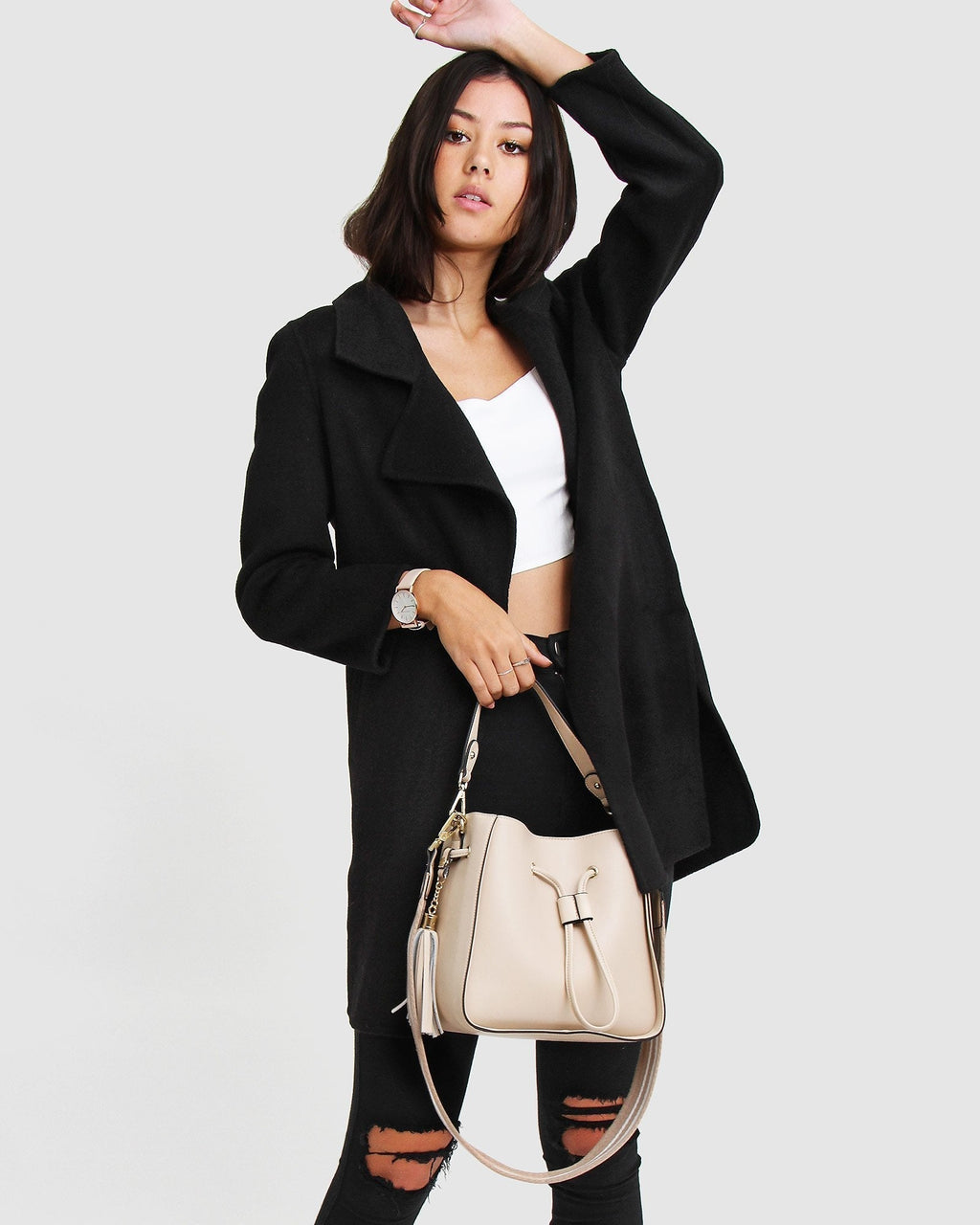 Rowan Oversized Wool Blend Jacket – Black by Aurelia Sun