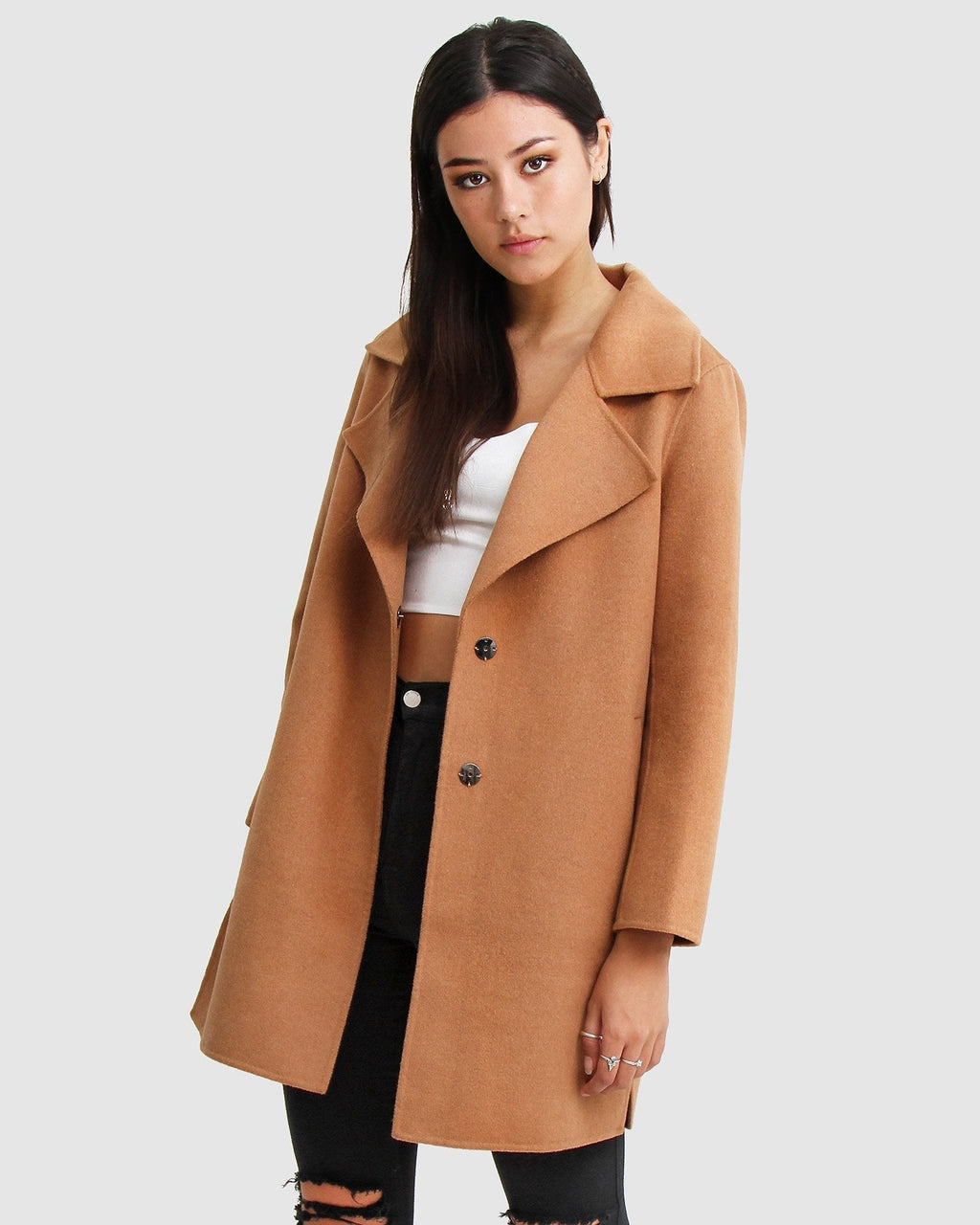 Rowan Oversized Wool Blend Jacket – Camel by Aurelia Sun