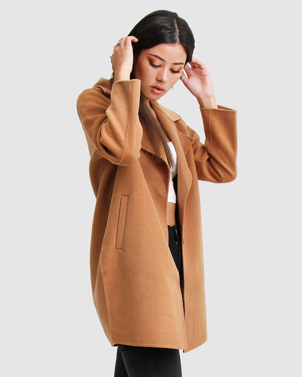 Rowan Oversized Wool Blend Jacket – Camel by Aurelia Sun