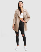 Rowan Oversized Wool Blend Jacket – Sand by Aurelia Sun