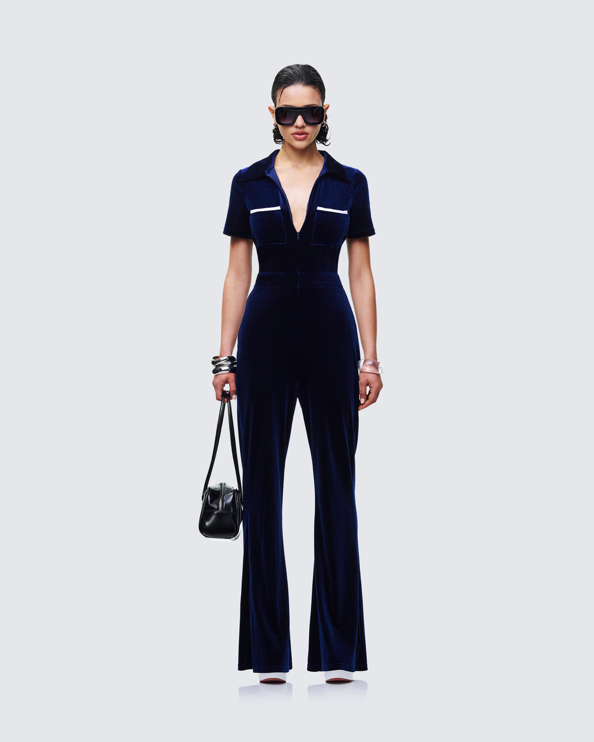 Joanna Collared Flared Jumpsuit by Aurelia Sun