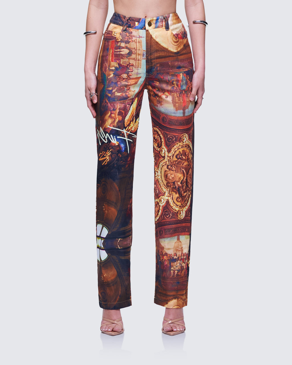 Fredi Renaissance Print Trousers by Aurelia Sun