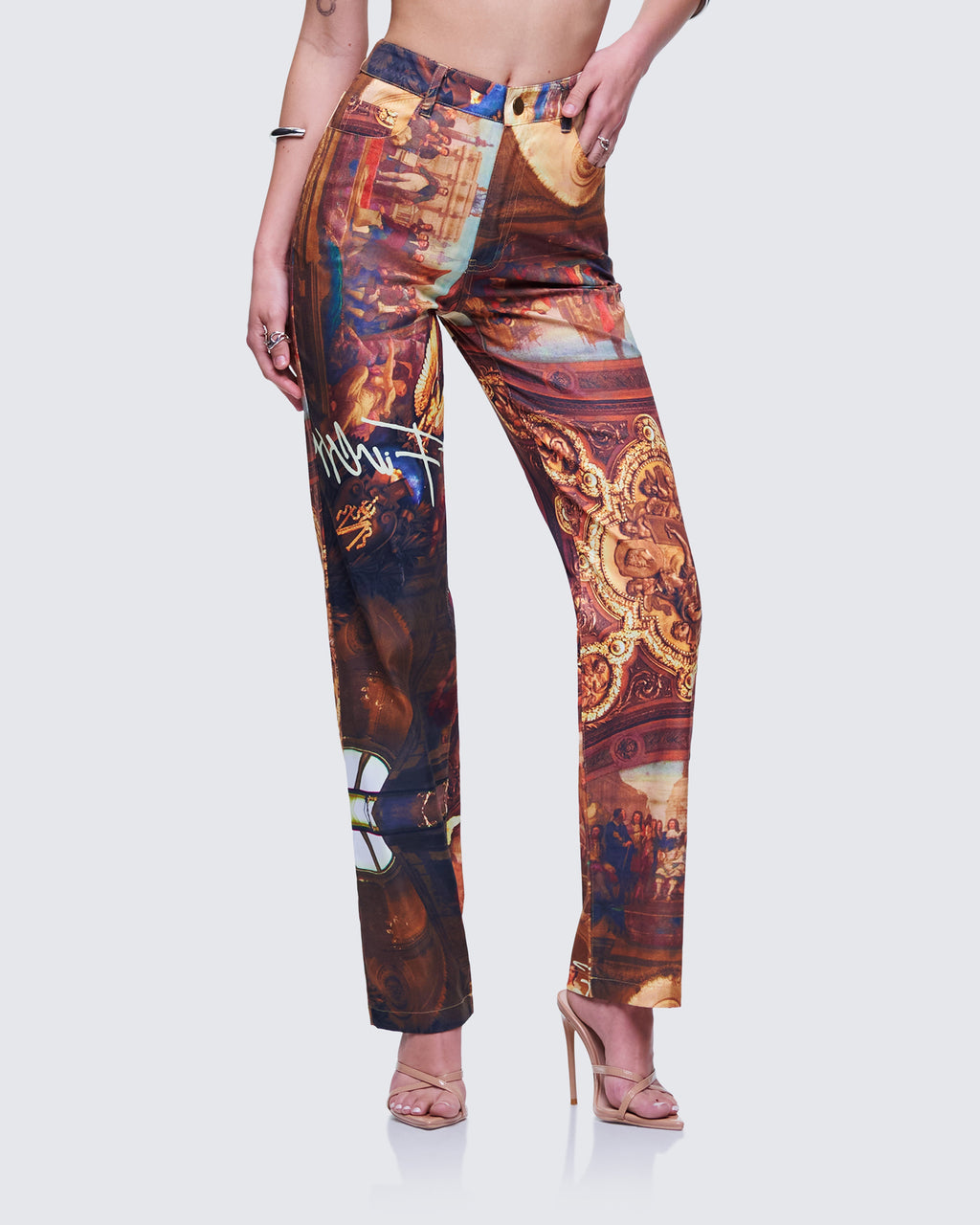 Fredi Renaissance Print Trousers by Aurelia Sun