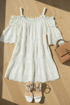 Fallon White Lace Mini Dress