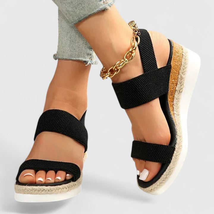 Merill Cushioned Comfort Sandals in Black by Aurelia Sun