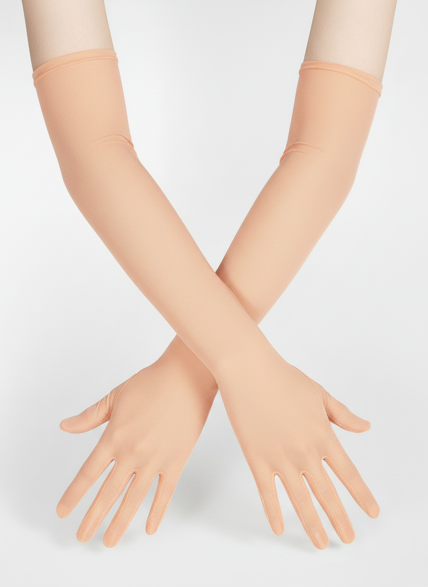 Aurelia Sun Sheer Mesh Gloves – Apricot