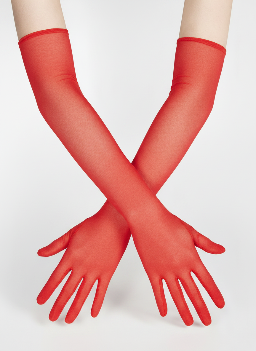 Aurelia Sun Sheer Mesh Gloves – Red