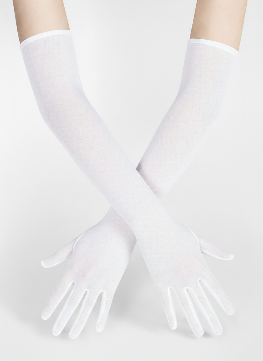 Aurelia Sun Sheer Mesh Gloves – White