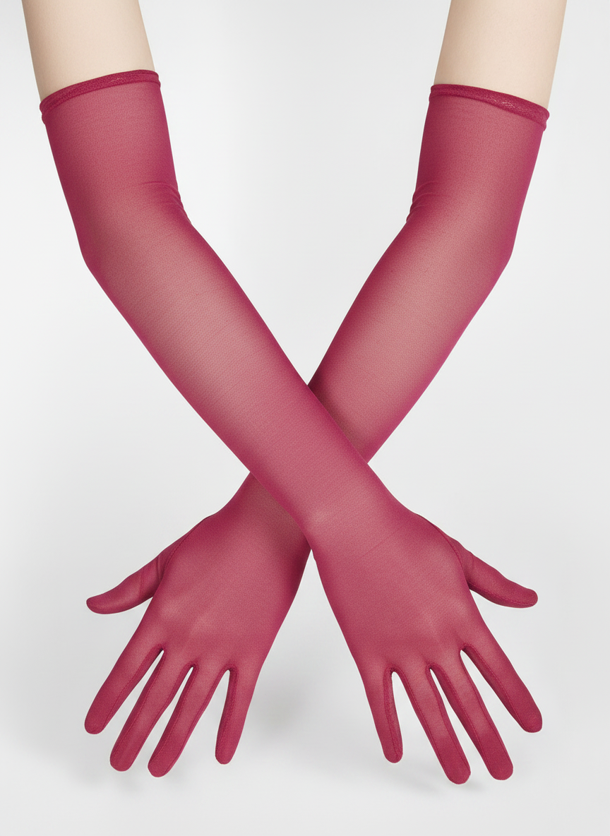 Aurelia Sun Sheer Mesh Gloves – Dark Pink